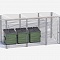 Container platform for 3 containers with utility block and windows